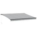 vidaXL Ručne zaťahovacia markíza s LED antracit a biela 450x350 cm