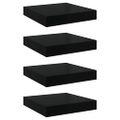 vidaXL Plávajúce nástenné police 4ks, lesklé čierne 23x23,5x3,8cm, MDF