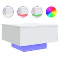 vidaXL Konferenčný stolík s LED svetlami biely 55x55x31 cm
