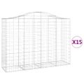 vidaXL Oblúkové gabionové koše 15 ks 200x50x140/160 cm pozink. železo