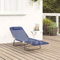 vidaXL Skladací lehátko Námornícka modrá 182 x 55 x 85,5 cm Textilén