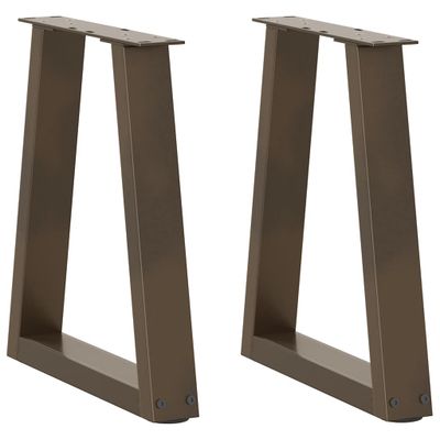 vidaXL Nohy konferenčného stolíka v tvare V, 2 ks, prírodná oceľ, 38 x (42-43,3) cm, oceľ