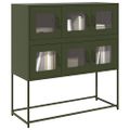 vidaXL Komoda olivovozelená 100,5x39x107 cm oceľ valcovaná za studena