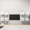 vidaXL Nástenné TV skrinky 8 ks lesklé biele 30,5x30x30 cm