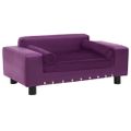 vidaXL Pohovka pre psa, vínovo červená 81x43x31 cm, plyš a umelá koža