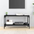 vidaXL TV skrinka čierna 80x33x41 cm spracované drevo a oceľ