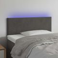 vidaXL Čelo postele s LED tmavosivé 100x5x78/88 cm zamat
