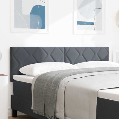 vidaXL LED hlavová doska Tmavo šedá 144 cm Zamat