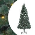 vidaXL Umelý vianočný stromček s osvetlením a sadou gúľ Zelená 240 cm