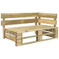 vidaXL Záhradná rohová pohovka z paliet, zelená impregnovaná borovica