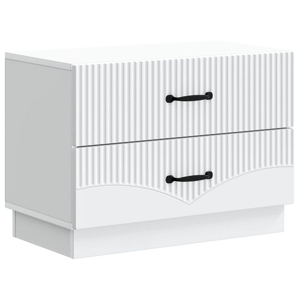 vidaXL Nočný stolík Biela 62 x 34,5 x 44,5 cm Kompozitné drevo
