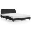 vidaXL Posteľ s matracom Dover čierny 140x190 cm zamat