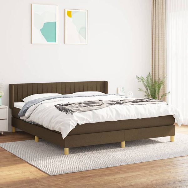 vidaXL Boxspring posteľ s matracom tmavohnedá 160x200 cm látka