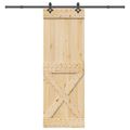 vidaXL Posuvné dvere NARVIK Prírodná a čierna 80 x 210 cm (213,5 cm)
