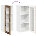 vidaXL Nástenný sklenený kabinet LUCCA Staré drevo 40 x 31 x 100 cm