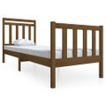 vidaXL Posteľný rám medový masívne drevo 75x190 cm malé jednolôžko
