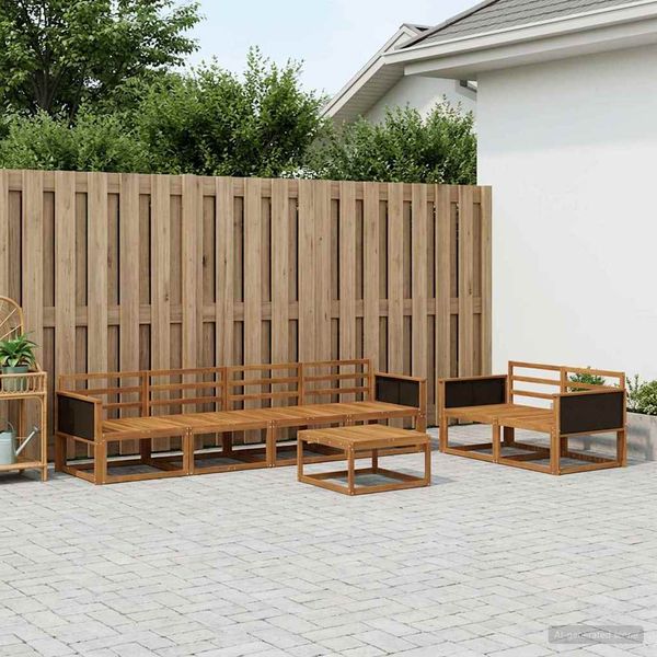 vidaXL Záhradná súprava gaučov 7 pcs Prírodná Pevné akáciové drevo