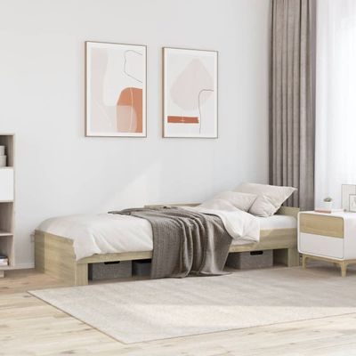 vidaXL Posteľný rám bez matraca dub sonoma 100x200 cm kompozitné drevo