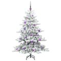 vidaXL Umelý Sklápací Vianočný Stromček Biela 150 cm PVC a oceľ