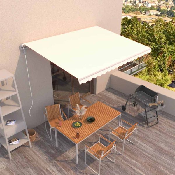 vidaXL Automaticky zaťahovacia markíza 450x300 cm krémová