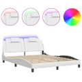 vidaXL Rám postele Viana s LED bez matraca biely 160x200 cm