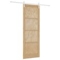 vidaXL Posuvné dvere 83 x 232 cm Borovicový masív Prírodná a biela