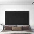vidaXL Nástenné panely 12 ks čierne 30x15 cm látkové 0,54 m²