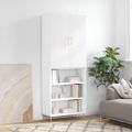 vidaXL Vysoká skrinka biela 69,5x34x180 cm spracované drevo