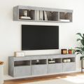 vidaXL 5-dielne TV nástenné skrinky s LED betónovo sivé kompozit.drevo