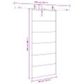 vidaXL Posuvné dvere s kovaním čierne 90x205 cm ESG sklo