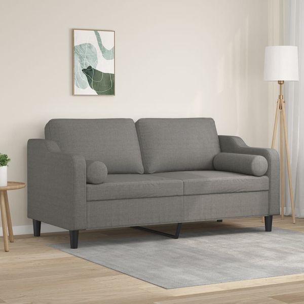 vidaXL 2-dielna sedacia súprava s vankúšmi tmavosivá 140 cm látka