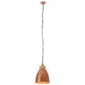vidaXL Industriálna závesná lampa medená železo a masívne drevo 23 cm E27