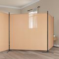 vidaXL 4-panelový rozdeľovač miestnosti Béžová 525 x 180 cm Látka