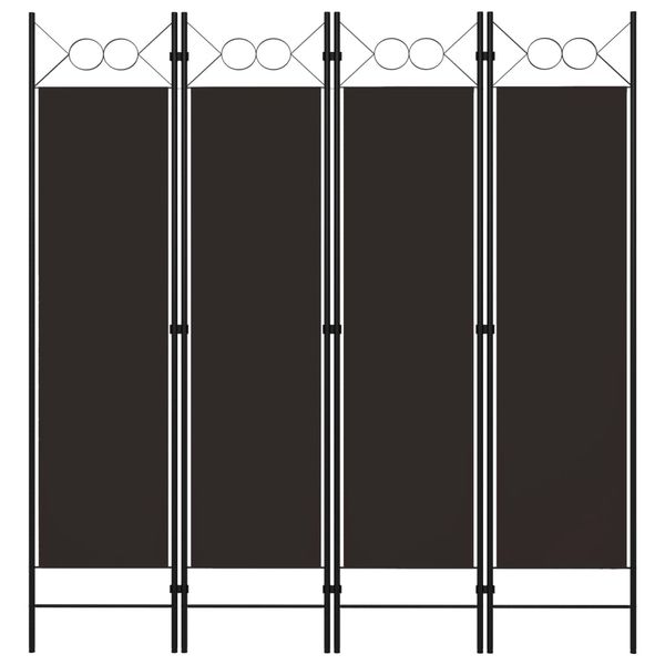 vidaXL Paraván so 4 panelmi, hnedý 160x180 cm