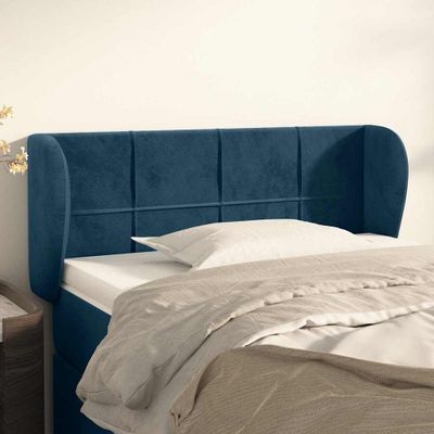 vidaXL Čelo postele so záhybmi tmavomodrá 103x23x78/88 cm zamat