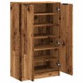 vidaXL Botník staré drevo 59x35x100,5 cm kompozitné drevo
