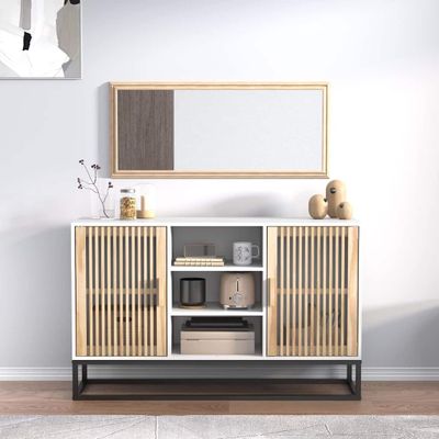 vidaXL Komoda biela 105x30x65 cm kompozitné drevo