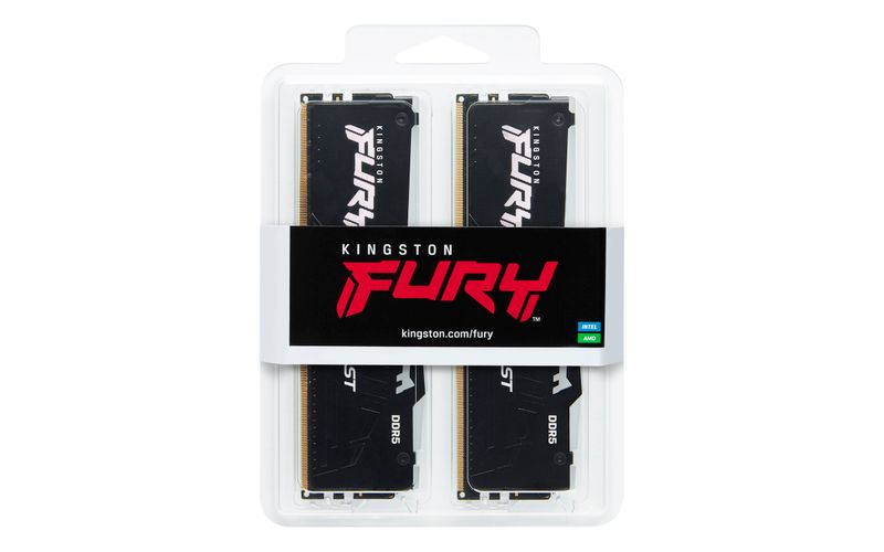 Kingston FURY Beast EXPO/DDR5/64GB/5600MHz/CL40/2x32GB/RGB/Black Sada pametí DDR5, 2× 32 GB, DDR5-5600, CL40, DIMM, AMD EXPO v1.1, Intel XMP 3.0, On-Die ECC, RGB, s chladicem