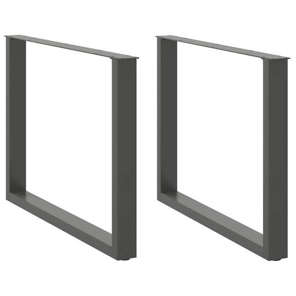 vidaXL Nohy k jedálenskému stolu v tvare U, 2 ks, antracitové, 100 x (72-73) cm, oceľ
