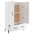 vidaXL Vysoká skrinka lesklá biela 70x31x115 cm spracované drevo