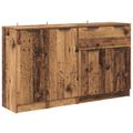 vidaXL Servírovacia skriňa 3 ks Staré drevo 120 x 30 x 70 cm