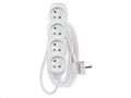 Predlžovací kábel EMOS P0413R / 3 m / 4 zásuvky / biely / PVC / 1,5 mm2