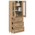 vidaXL Highboard Remeselný dub 69,5 x 34 x 180 cm