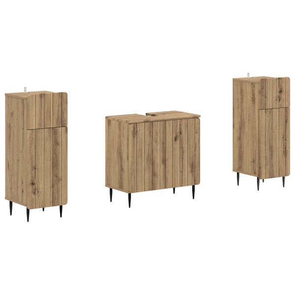 vidaXL Súprava kúpeľňových skríň v 2 kusoch ZWOLLE Dub artisan
