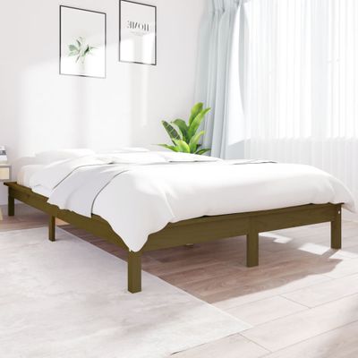 vidaXL Posteľný rám medovohnedý 180x200 cm masívna borovica Super King