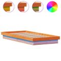 vidaXL LED posteľný rám voskovo hnedý 90x190 cm masívna borovica