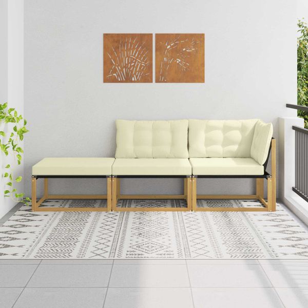 vidaXL Rohová sedačka s vankúšom Biela 241,5 x 83 x 73 cm