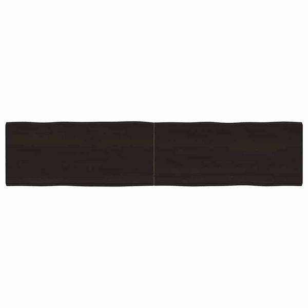 vidaXL Stolová doska tmavohnedá 180x40x(2-4)cm ošetrený masív hrany