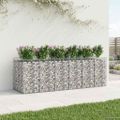 vidaXL Gabiónová vyvýšená posteľ 3 ks 300 x 100 x 100 cm Strieborná