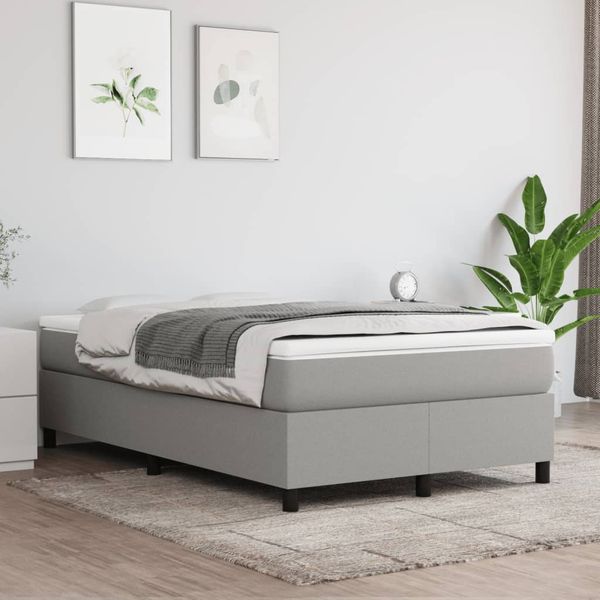 vidaXL Boxspring posteľ s matracom bledosivá 120x200 cm látka